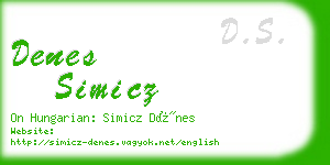 denes simicz business card